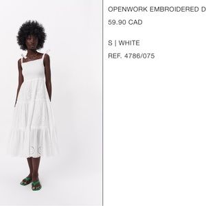 Zara Woman Openwork Embroided Dress